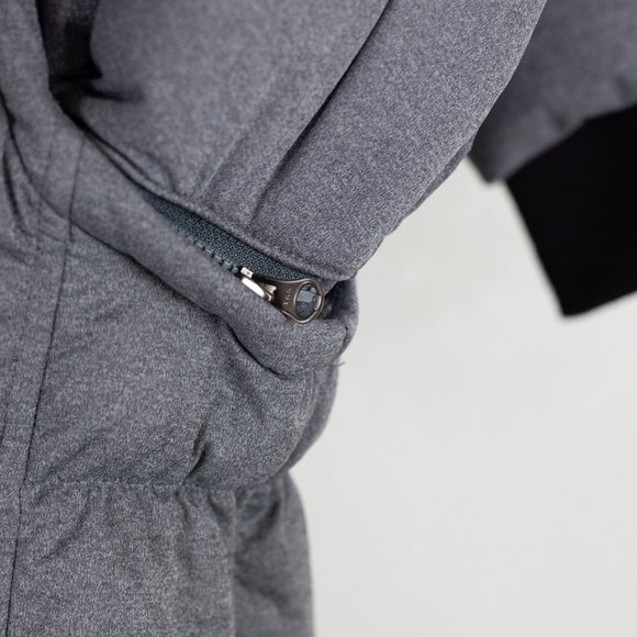 Athleta Limber Down Convertible Puffer Jacket Vest Gray Goose Down Size M - Picture 7 of 14